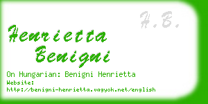 henrietta benigni business card